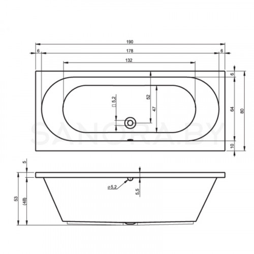 Акриловая ванна Riho Carolina 190x80-3