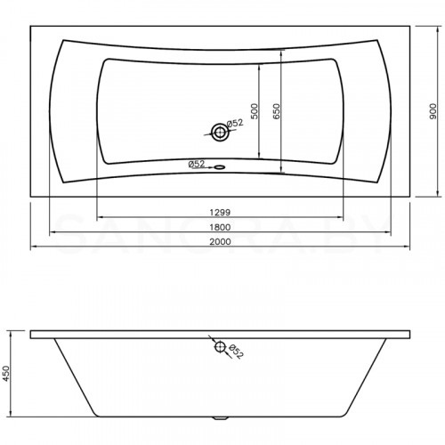 Акриловая ванна Lavinia Boho Evan 200x90 37110200-2