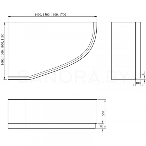 Акриловая ванна Lavinia Boho Bell Pro 140x95 3702140L-9