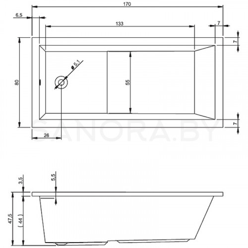 Акриловая ванна Riho Lusso Plus 170x80-2