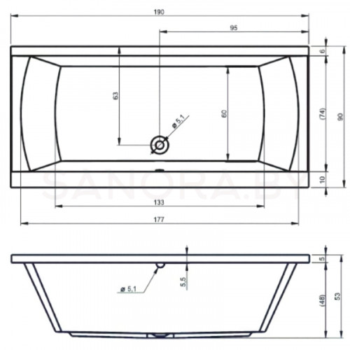 Акриловая ванна Riho Julia 190x90-2