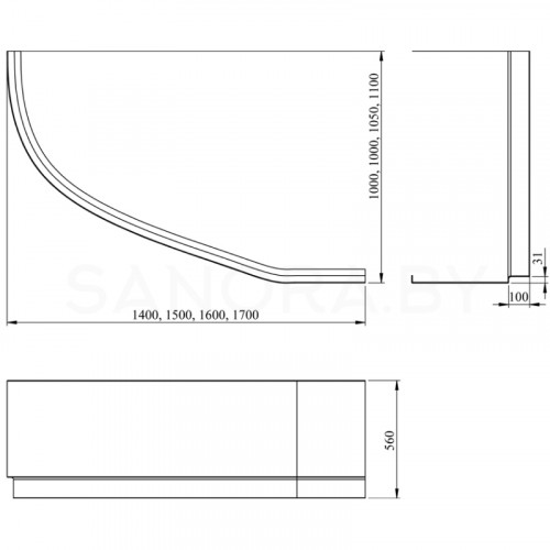 Акриловая ванна Lavinia Boho Bell Pro 140x95 3702140R-9
