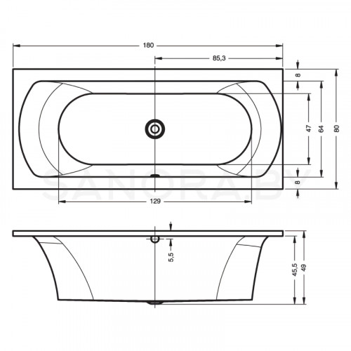 Акриловая ванна Riho Lima 180x80-3