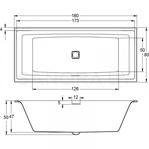 Акриловая ванна Riho Still Square 180x80-4