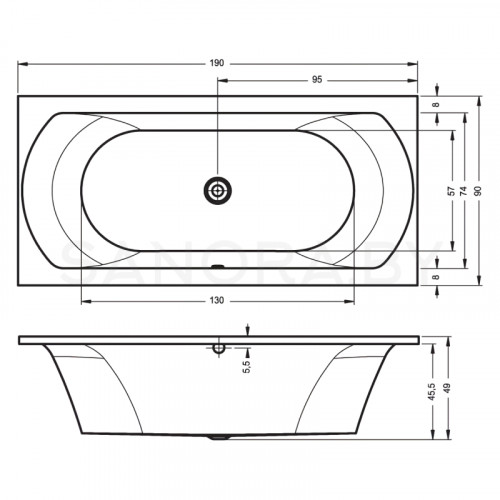 Акриловая ванна Riho Lima 190x90-3