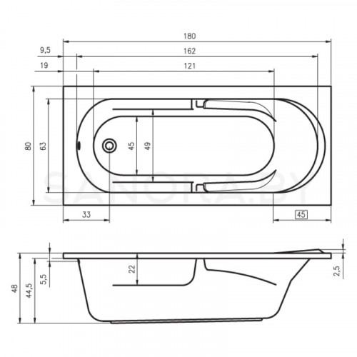 Акриловая ванна Riho Future 180x80-2