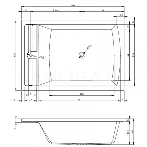 Акриловая ванна Riho Savona 190х130 B065001005-5