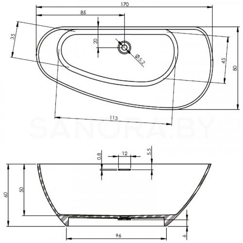 Ванна Riho Granada 170x80 B120001105-7