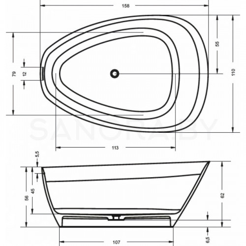 Ванна Riho Toledo 158x110 B126001105-5