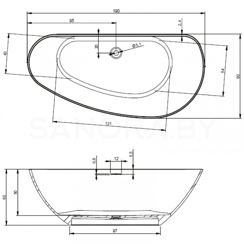 Ванна Riho Granada 190x90 B122001105-7