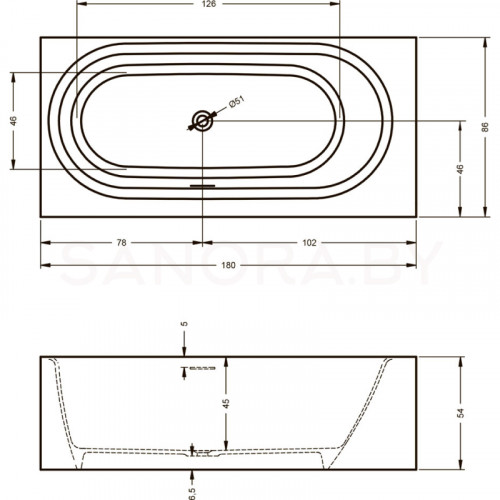 Ванна Riho Madrid 180x86 B124001105-7