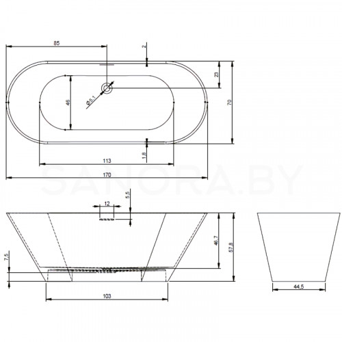Ванна Riho Barcelona 170х70 B117001105-3