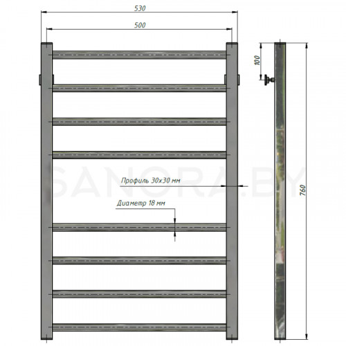 Полотенцесушитель водяной Stinox CLASSIC 500x800-3