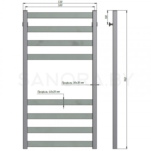 Полотенцесушитель водяной Stinox VERONA 500x1000-3
