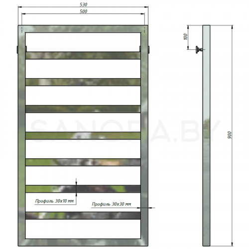 Полотенцесушитель водяной Stinox BERGAMO 500x900-3