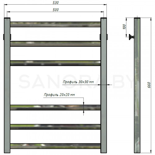 Полотенцесушитель водяной Stinox SORENTO 500x700-3