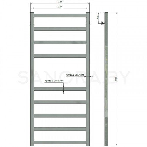 Полотенцесушитель водяной Stinox PRESTIGE 500x1200-3