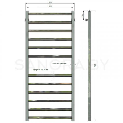 Полотенцесушитель водяной Stinox SORENTO 500x1200-3