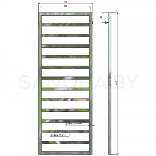 Полотенцесушитель водяной Stinox BERGAMO 500x1400-3