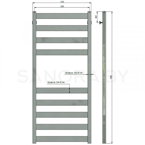Полотенцесушитель водяной Stinox SAN REMO 500x1200-3