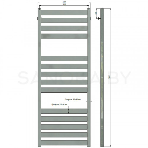 Полотенцесушитель водяной Stinox SAN REMO LUXE 500x1400-3