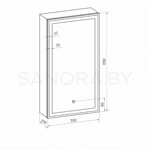 Зеркало-шкаф Континент Mirror Box LED 350x650-2