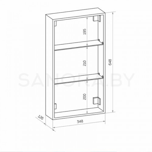 Зеркало-шкаф Континент Mirror Box LED 350x650-3