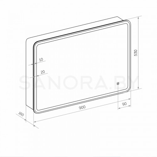 Зеркало-шкаф Континент Tokio LED 900x530-6