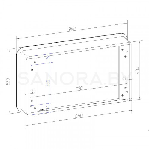 Зеркало-шкаф Континент Tokio LED 900x530-8