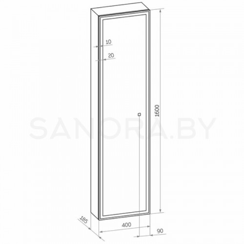 Зеркало-пенал Континент Mirror Box LED 400x1600-2