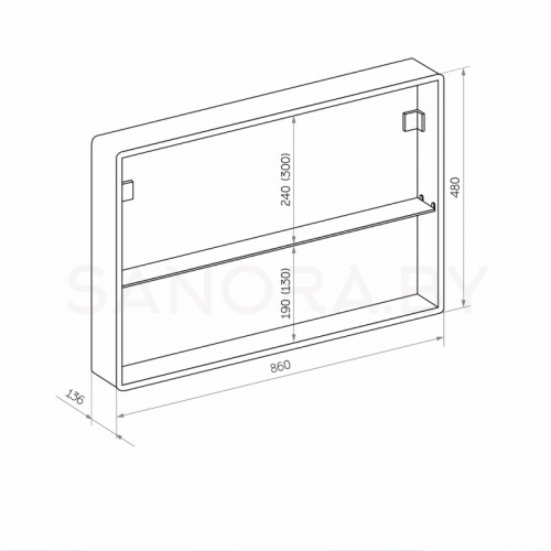 Зеркало-шкаф Континент Tokio LED 900x530-7