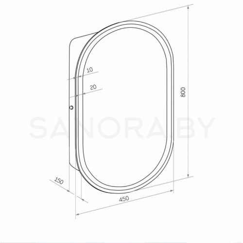 Зеркало-шкаф Континент Elmage LED 450x800-8