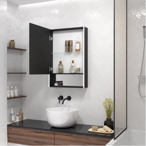 Зеркало-шкаф Континент Filit Black LED 600x800-1